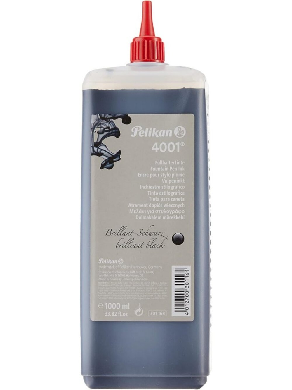 Brilliant Black Fountain Pen Ink - 1 Liter Bottled Ink for Smooth Writing